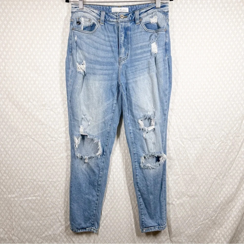 Kancan Light Wash Distressed‎ High Rise Skinny Jeans
